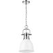 Yep Duncan Pendant Ceiling Light in Chrome, White, Small