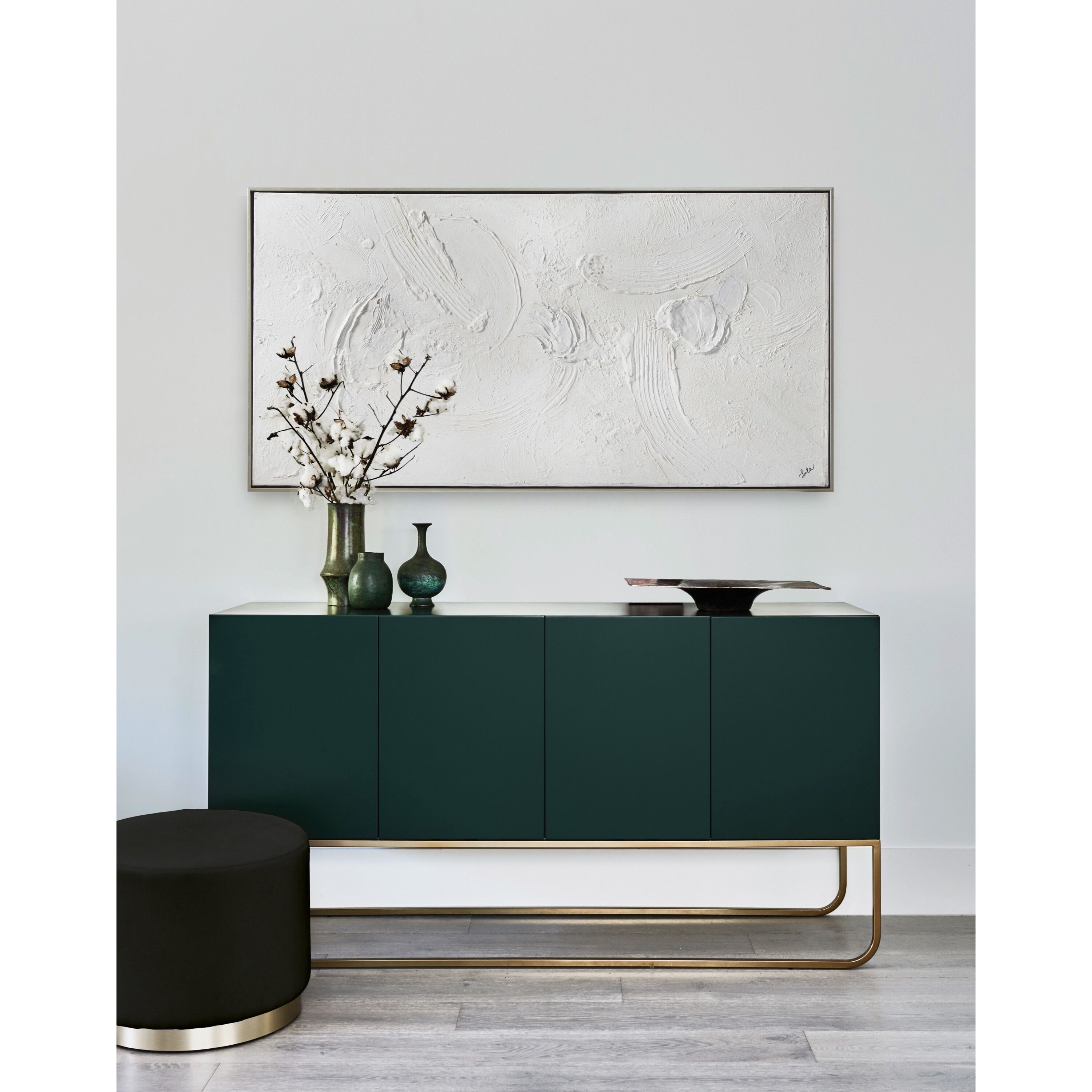 Yanno Silver/White Canvas Art