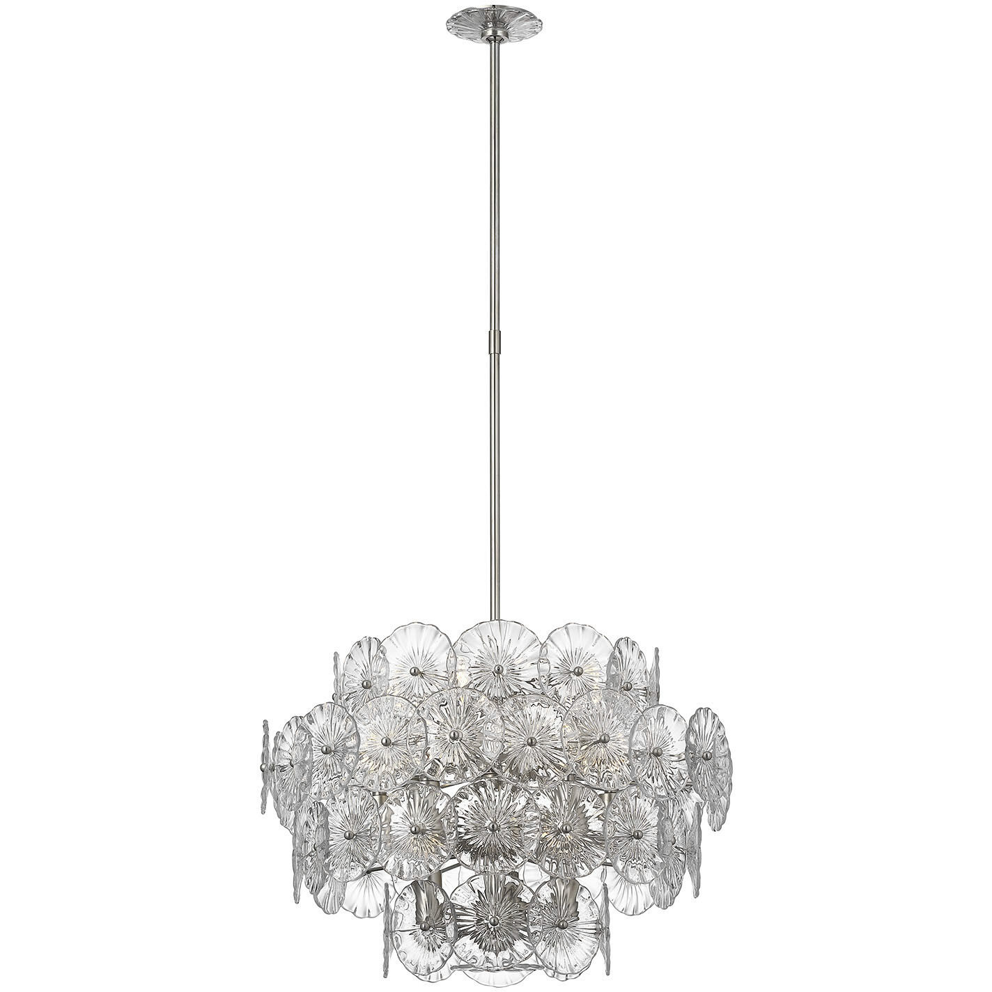 Julie Neill Gianna LED 24 inch Burnished Silver Leaf Chandelier Ceiling Light