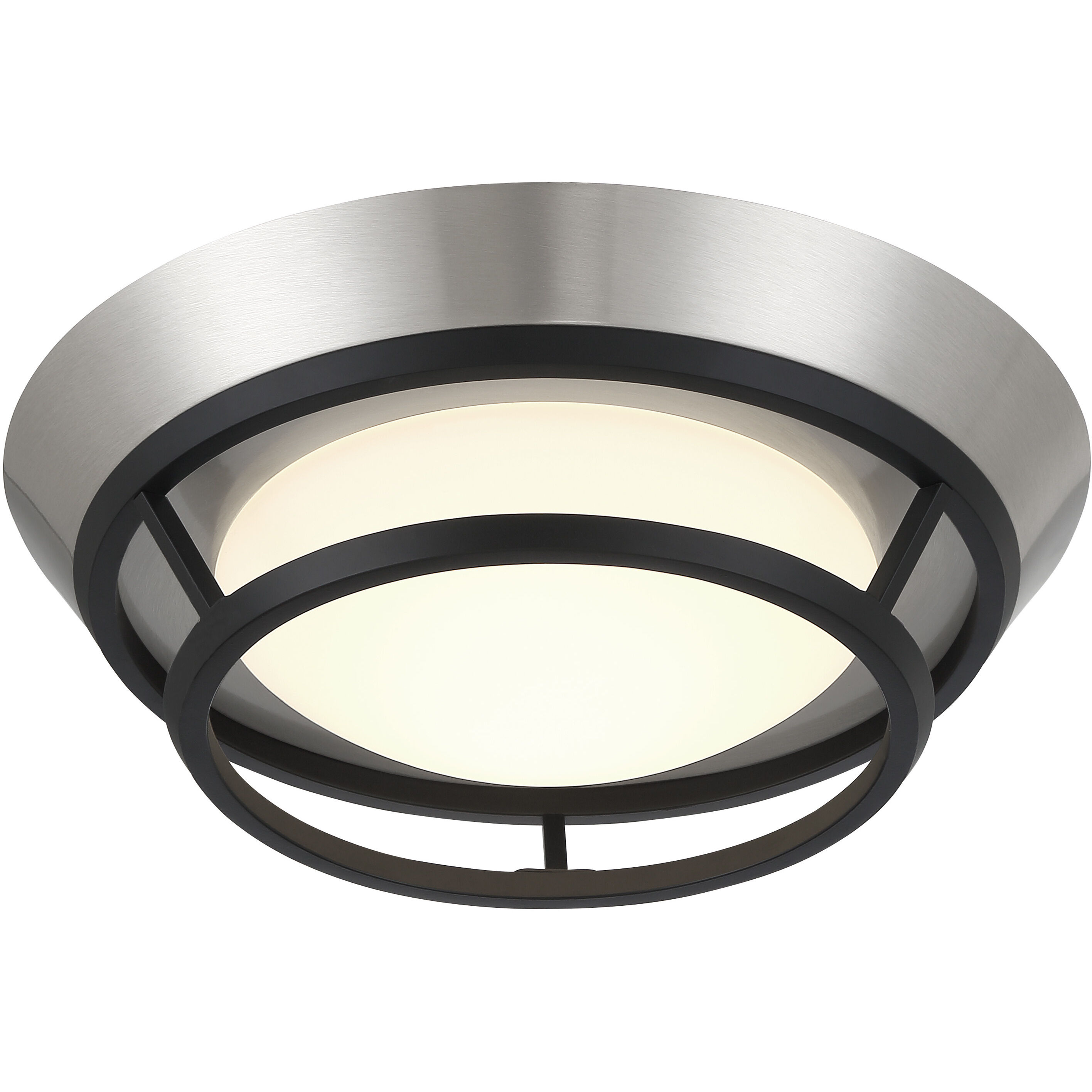 Beam Me Up LED 11 inch Coal With Brushed Nickel Flush Mount Ceiling Light