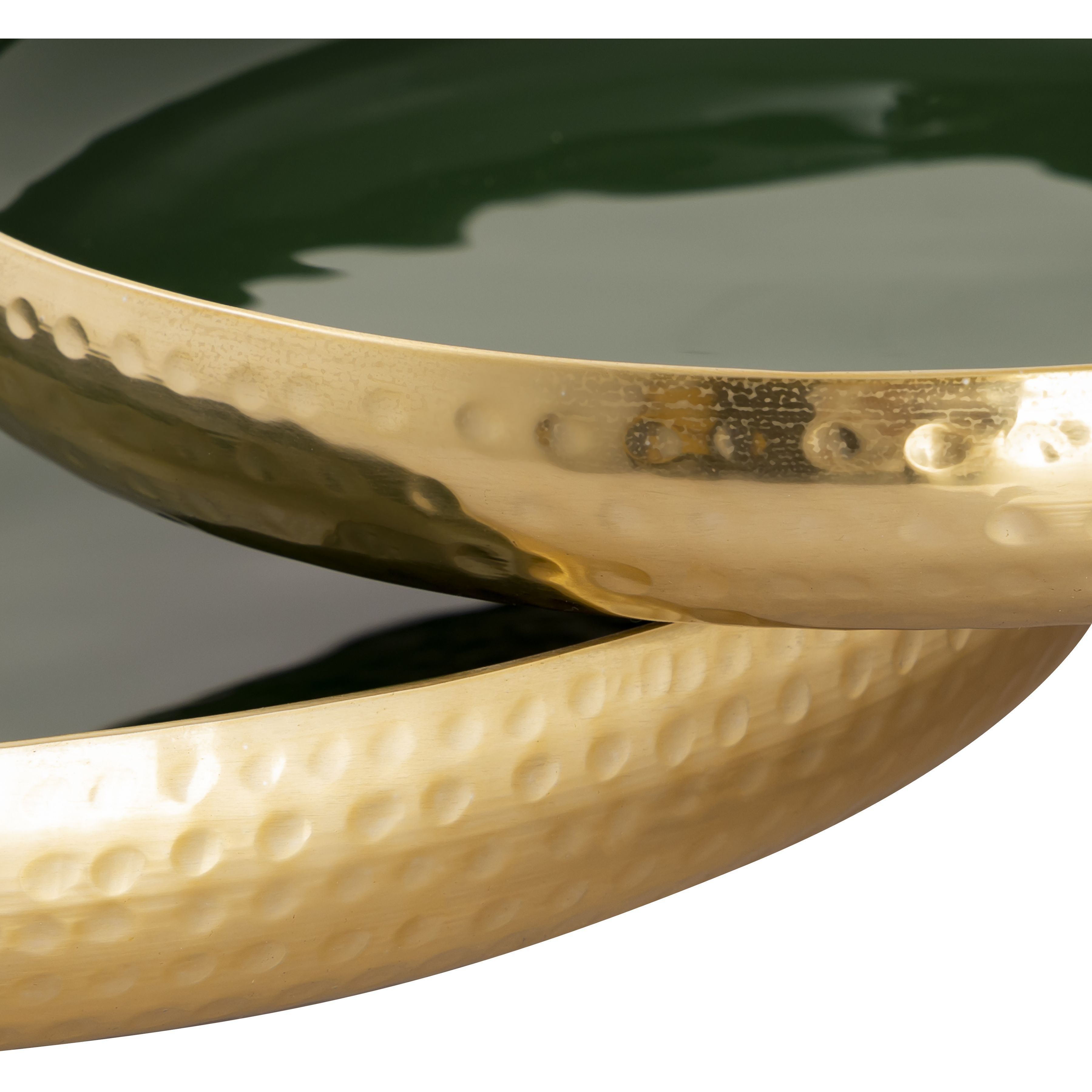 Nelson Dark Green Enamel Tray, Set of 2