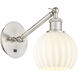 Ballston White Venetian 1 Light 6 inch Brushed Satin Nickel Sconce Wall Light