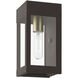 Barrett 1 Light 9.75 inch Bronze with Antique Brass Candle Outdoor Wall Lantern
