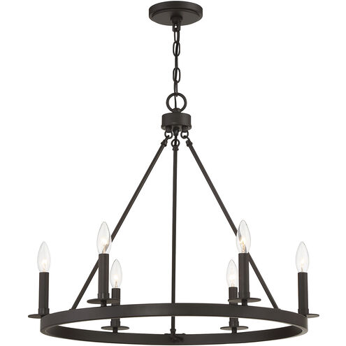 Traditional 6 Light 26 inch Oil Rubbed Bronze Chandelier Ceiling Light