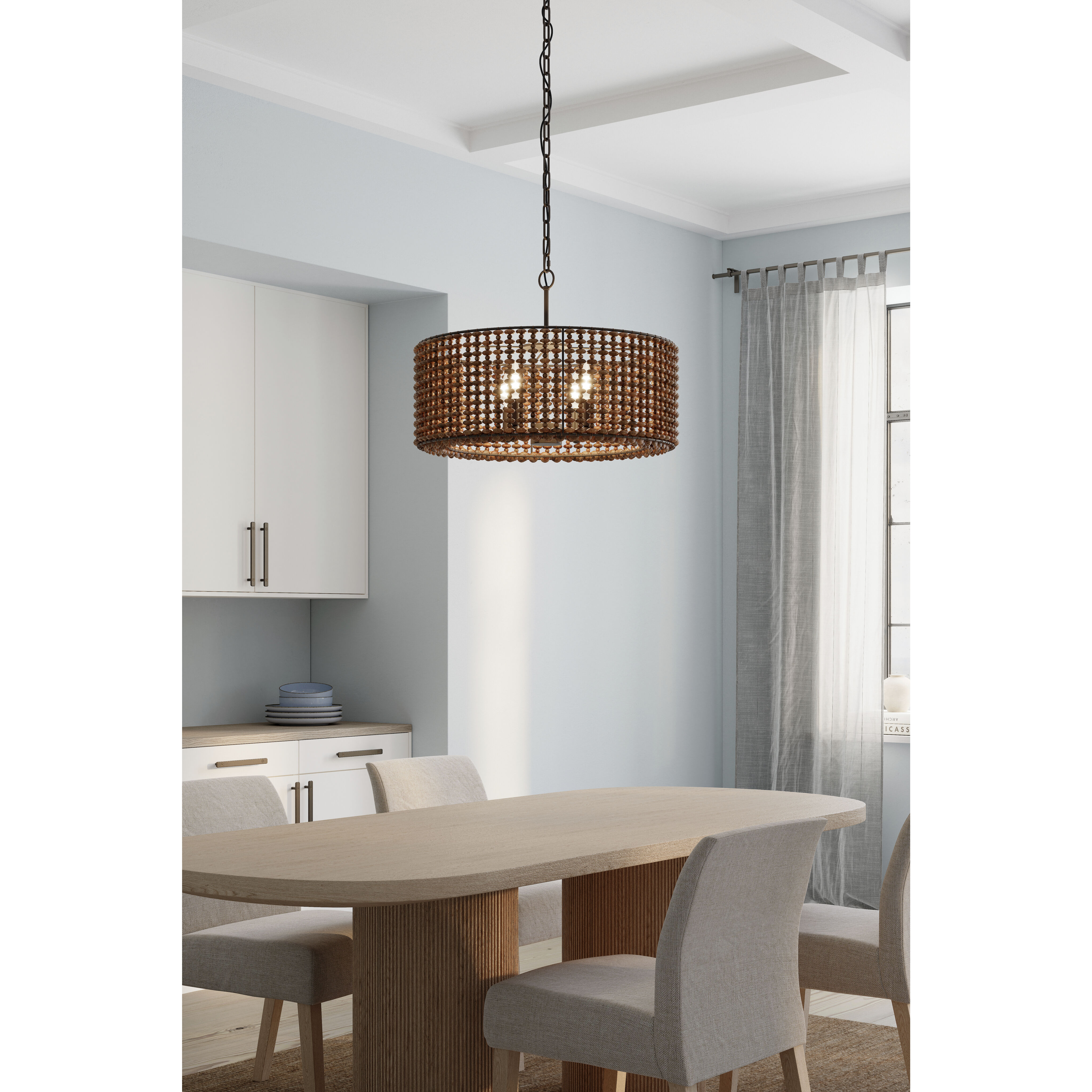 Beaudelle 4 Light 26 inch Dark Bronze Pendant Ceiling Light