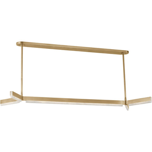 Kelly by Kelly Wearstler Linea Linear Chandelier Ceiling Light in Hand Rubbed Antique Brass