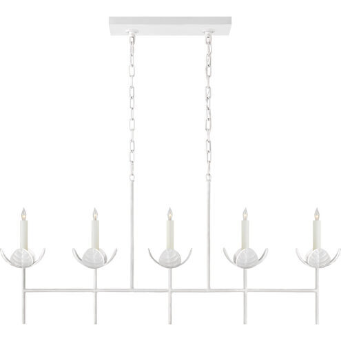 Julie Neill Illana 5 Light 50.5 inch Plaster White Linear Chandelier Ceiling Light in (None), Large
