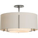 Exos 3 Light 22.9 inch Natural Iron Semi-Flush Ceiling Light in Natural Anna/Flax