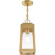 Oslo 1 Light 6.25 inch Satin Brass Small Outdoor Pendant Lantern