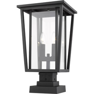 Seoul 2 Light 21 inch Black Outdoor Pier Mounted Fixture in 13.5