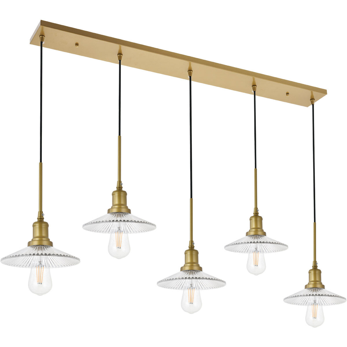 Waltz 5 Light 49 inch Brass Pendant Ceiling Light