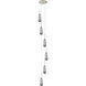 Milan 6 Light 15 inch Brushed Satin Nickel Multi Pendant Ceiling Light in Light Smoke Glass