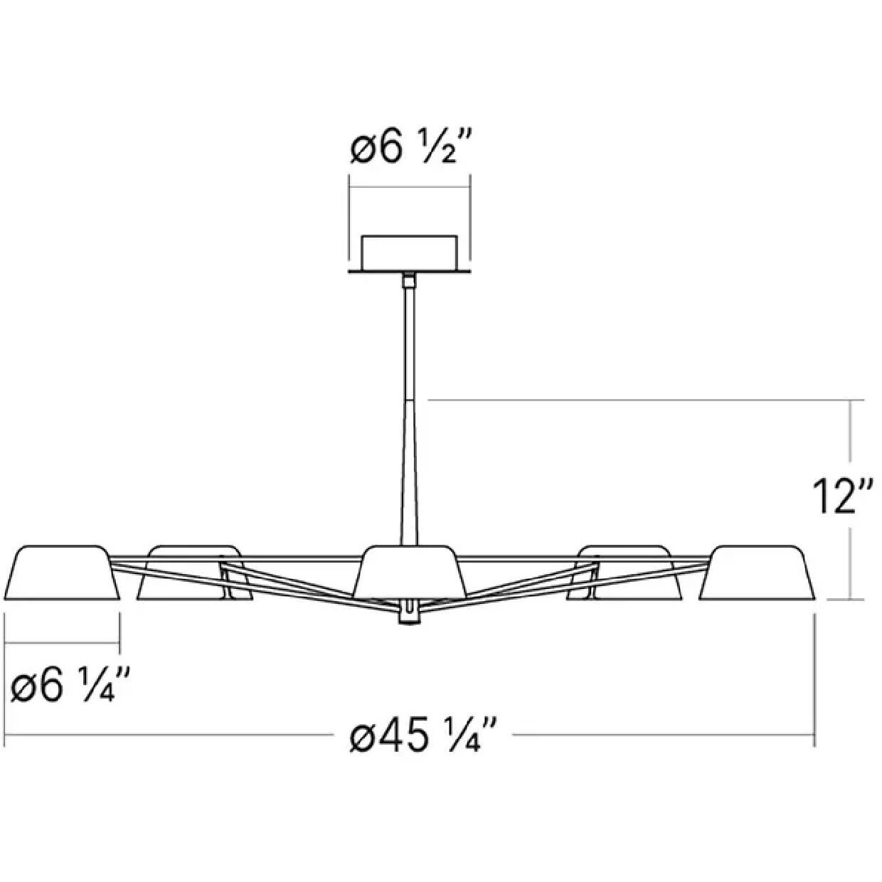 Ray LED 45.25 inch Oxide Red Chandelier Ceiling Light in Opal White