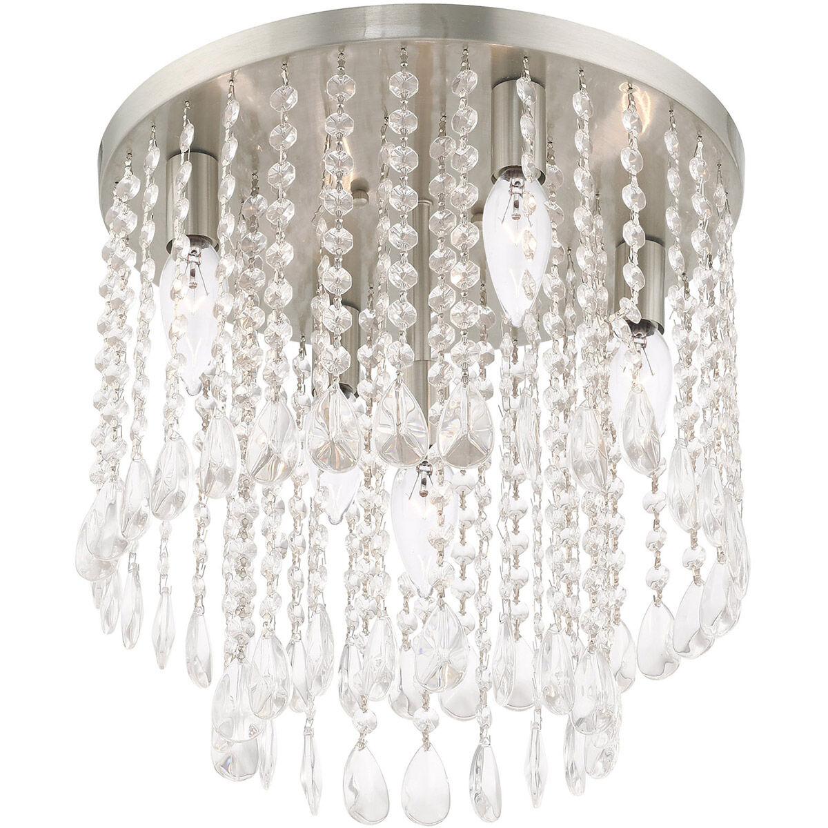 Elizabeth 5 Light 14 inch Brushed Nickel Flush Mount Ceiling Light