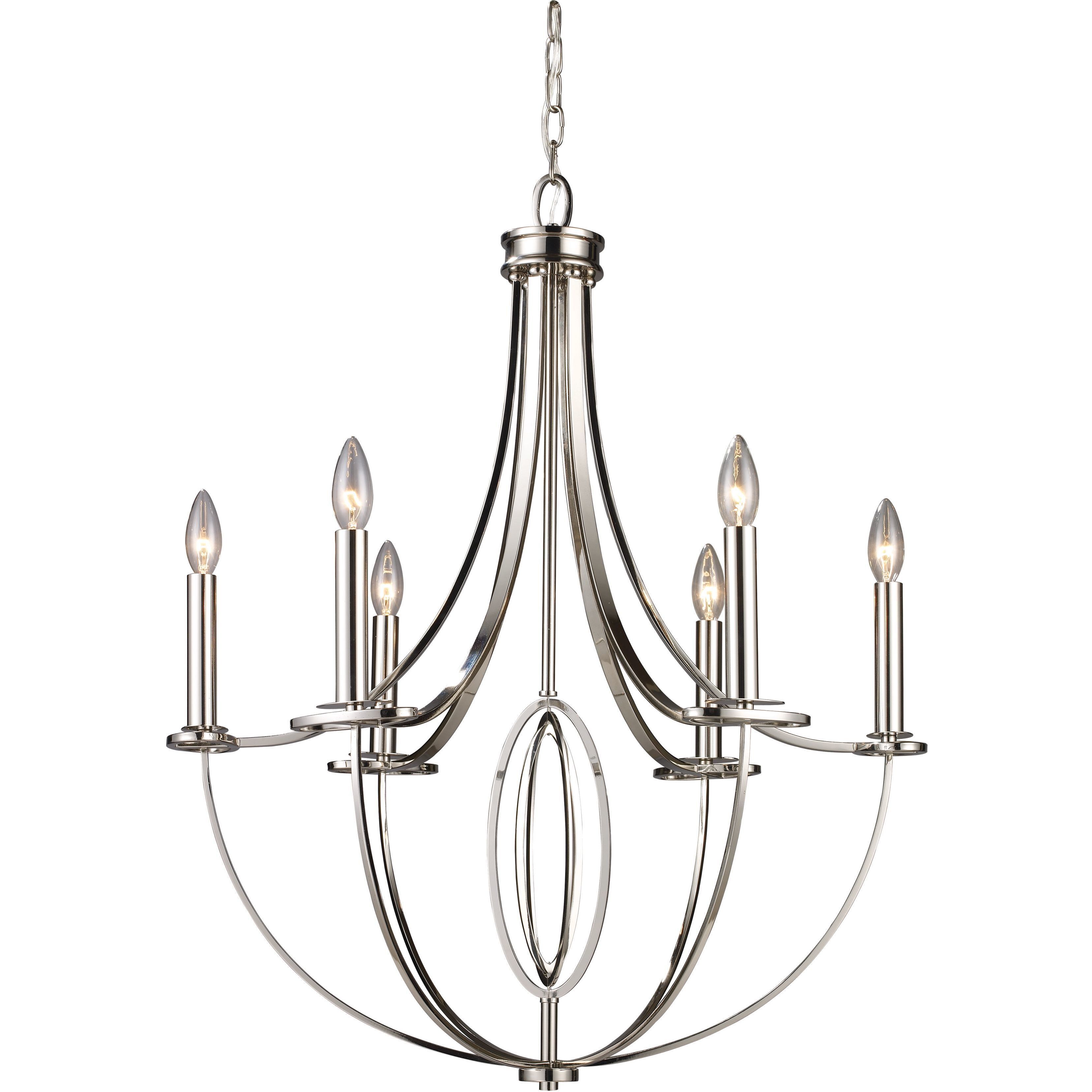 Dione 6 Light 25 inch Polished Nickel Chandelier Ceiling Light