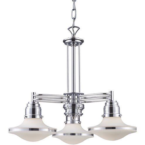 Retrospective 3 Light 22 inch Polished Chrome Chandelier Ceiling Light