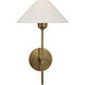 J. Randall Powers Hackney 1 Light 9 inch Hand-Rubbed Antique Brass Single Sconce Wall Light in Linen