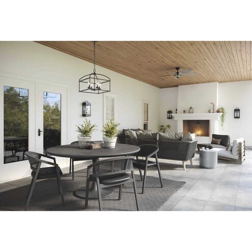 Swansea 4 Light 18 inch Matte Black Outdoor Chandelier