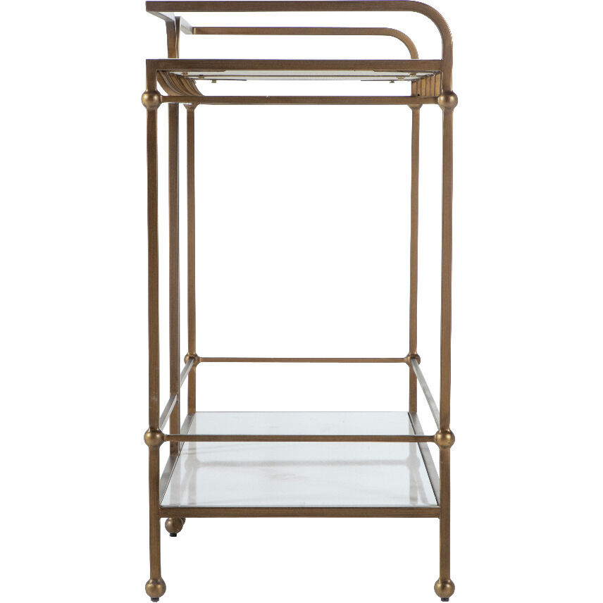 Thia 40.5 X 18.5 inch Brushed Brass / Roman White Marble Console Table