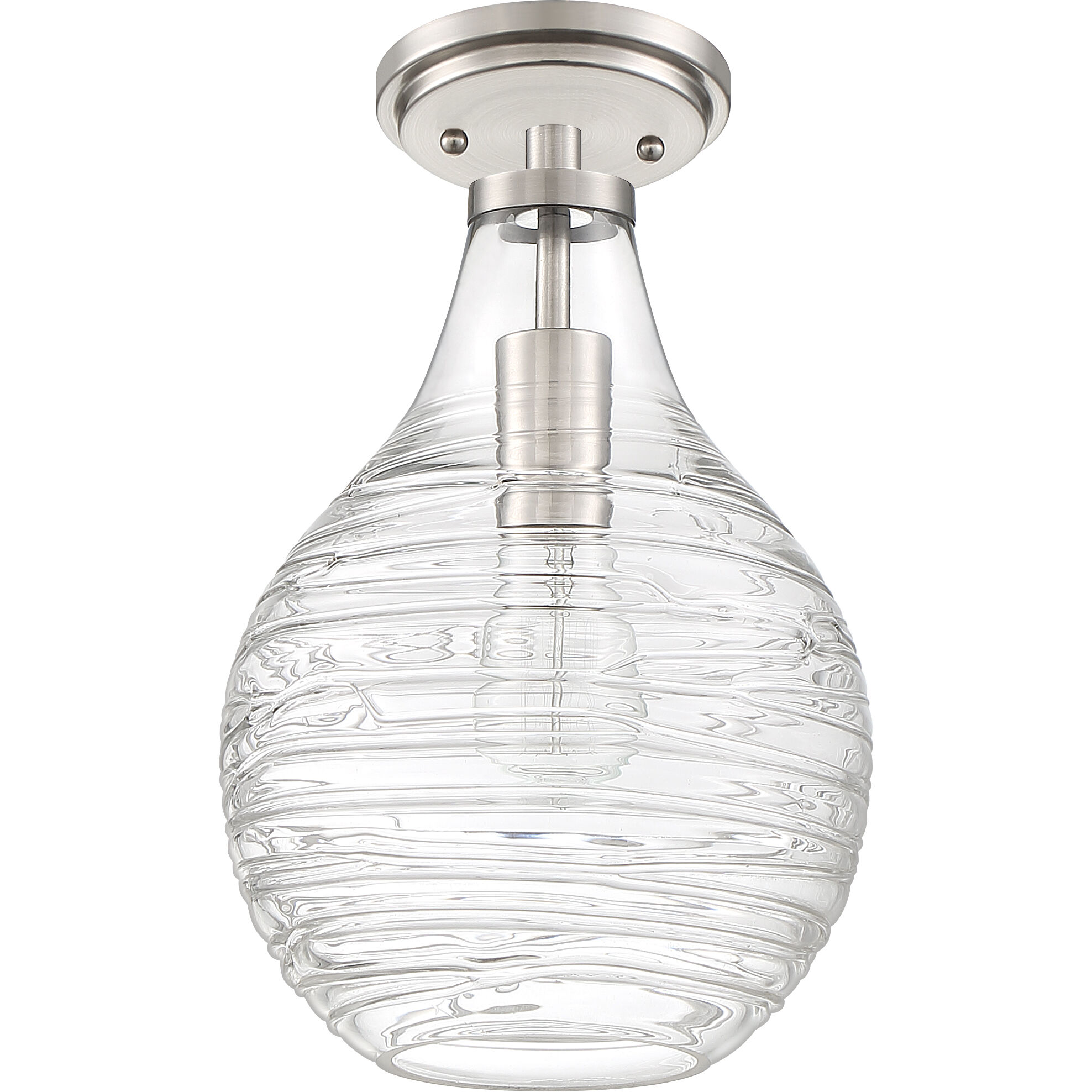 Genie 1 Light 9 inch Brushed Nickel Semi-Flush Mount Ceiling Light