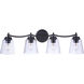 Tyler 4 Light 31 inch Flat Black Vanity Light Wall Light