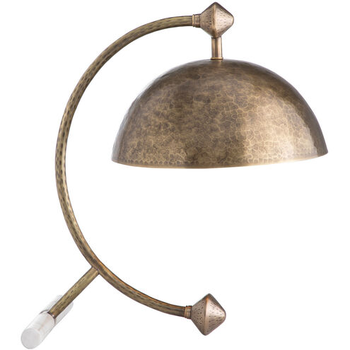 Etna 19 inch Textured Brass / Specked White Marble Table Lamp Portable Light