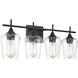 Octave 4 Light 28.75 inch Black Bathroom Vanity Light Wall Light, Essentials