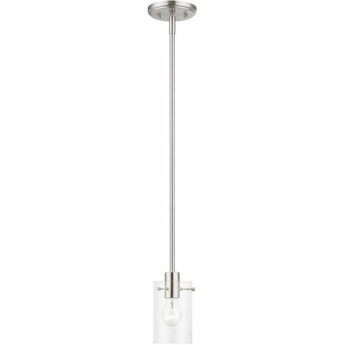 Munich 1 Light 5 inch Brushed Nickel Single Pendant Ceiling Light, Single