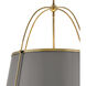 Clarke LED 25 inch Lacquered Dark Brass with Dark Matte Grey Indoor Chandelier Ceiling Light