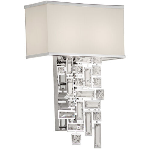 Vermeer 2 Light 13 inch Chrome Wall Sconce Wall Light in Firenze Clear