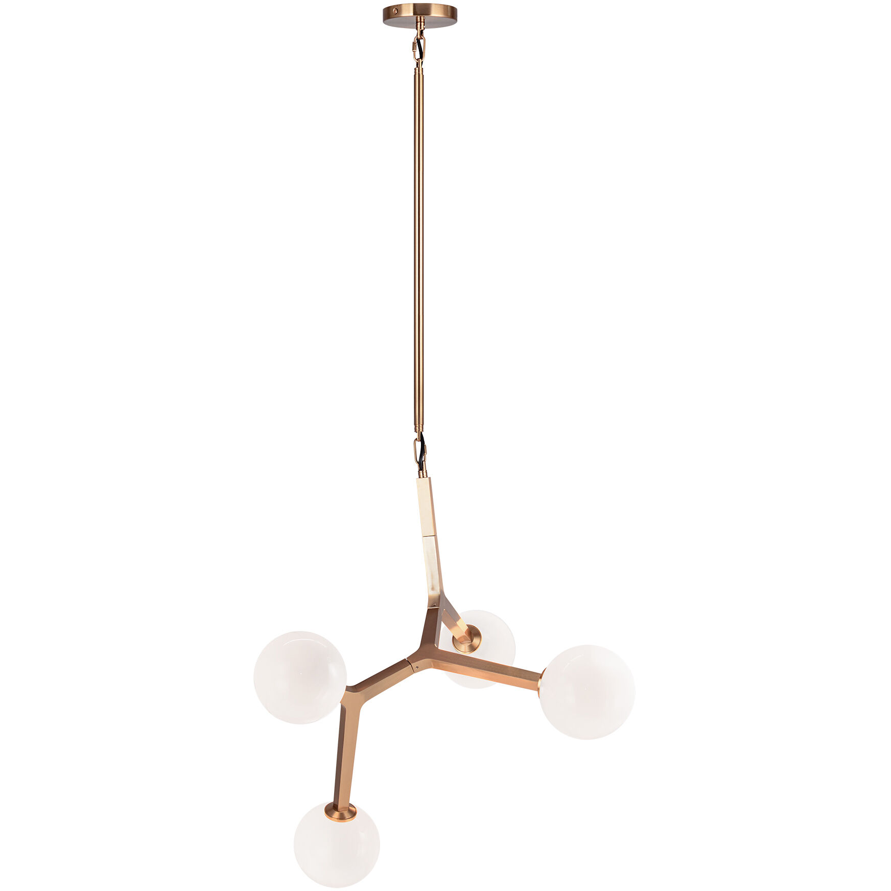 Rami 4 Light 24.88 inch Aged Gold Brass Pendant Ceiling Light in Aged Gold Brass and Opal Glass