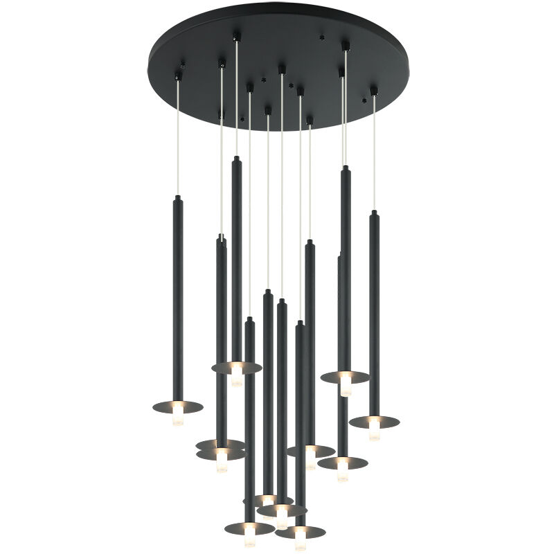 Reigndrop 12 Light 26.4 inch Matte Black Pendant Ceiling Light