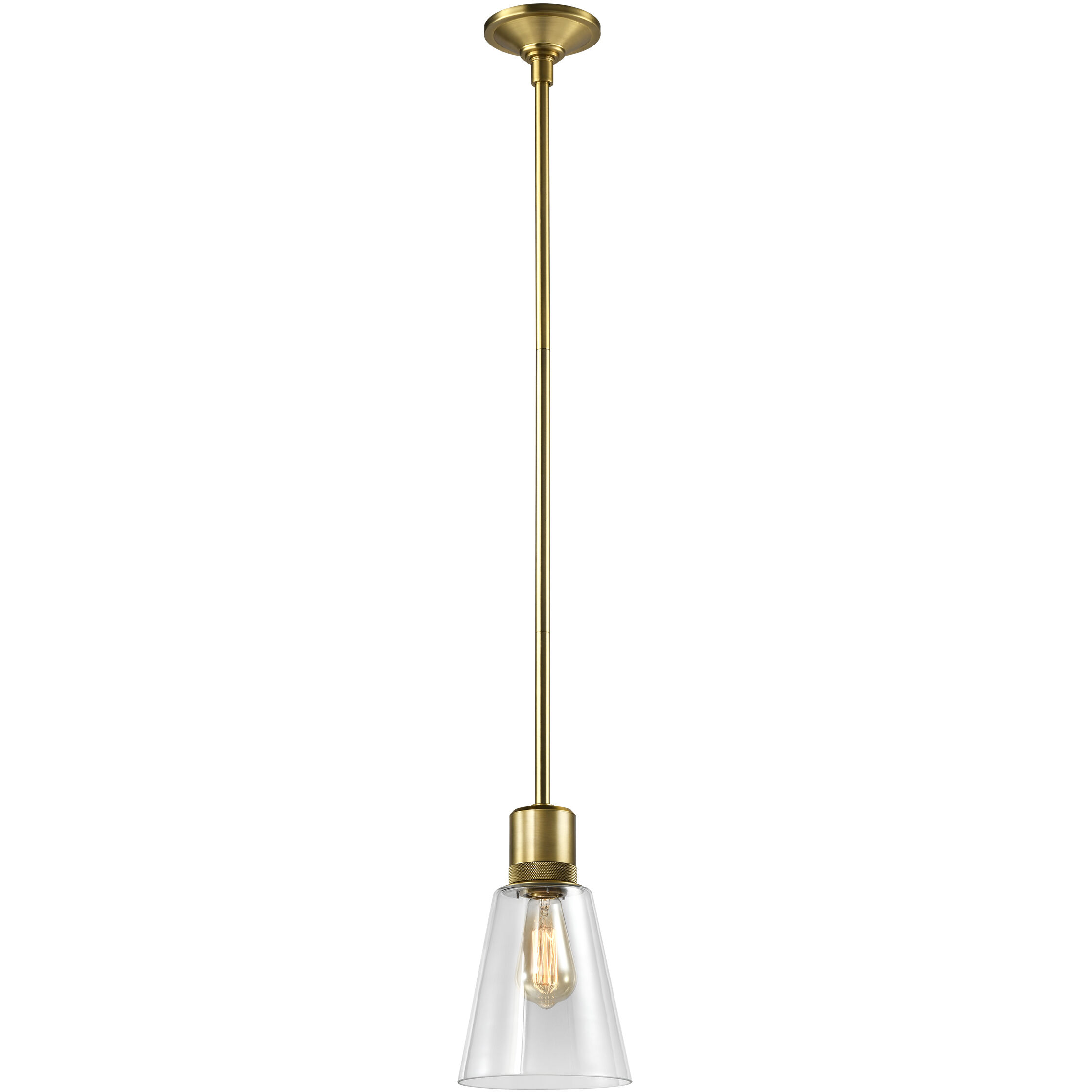 Zigrina 1 Light 7.13 inch Aged Brass Pendant Ceiling Light