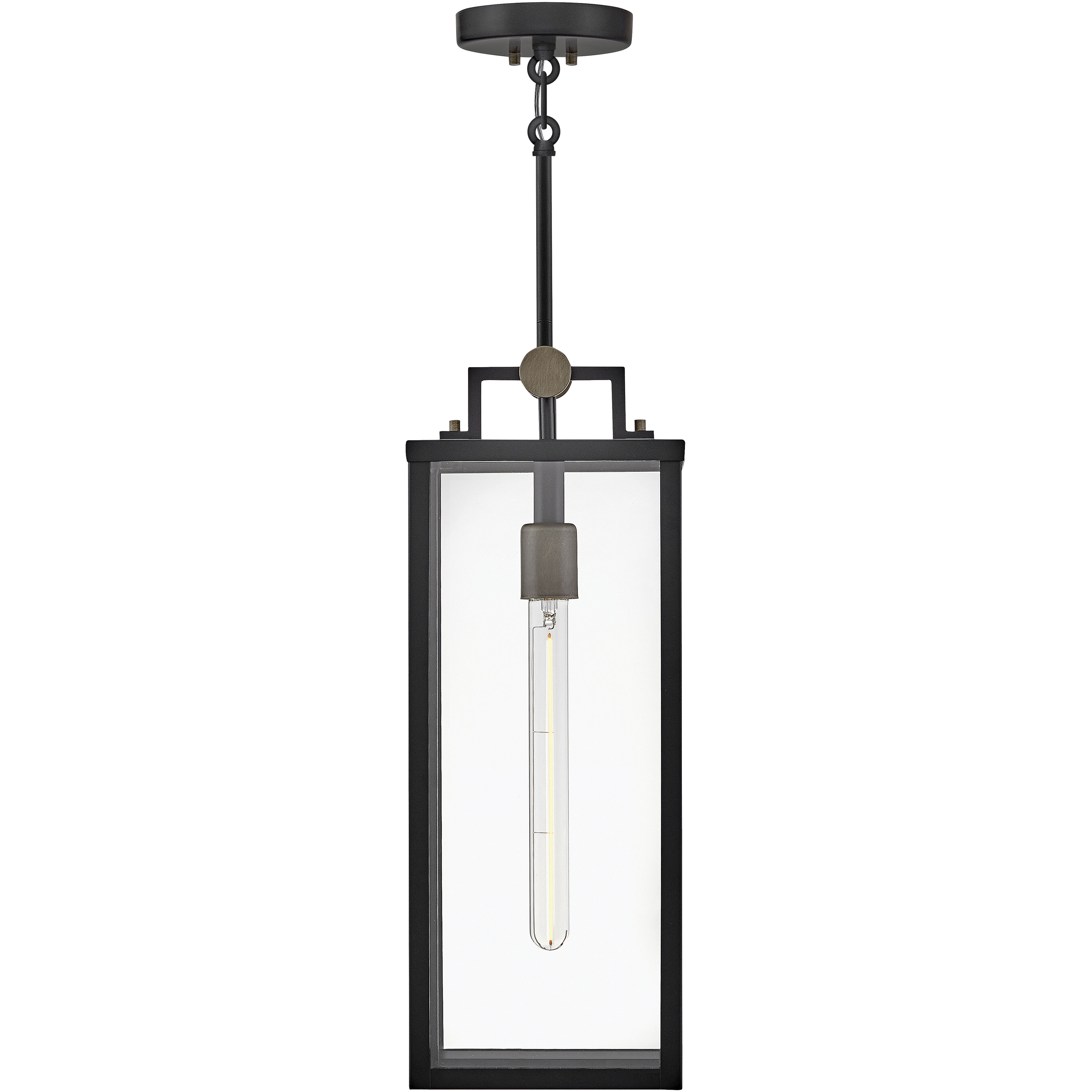Catalina 1 Light 7.5 inch Black with Burnished Bronze Outdoor Hanging