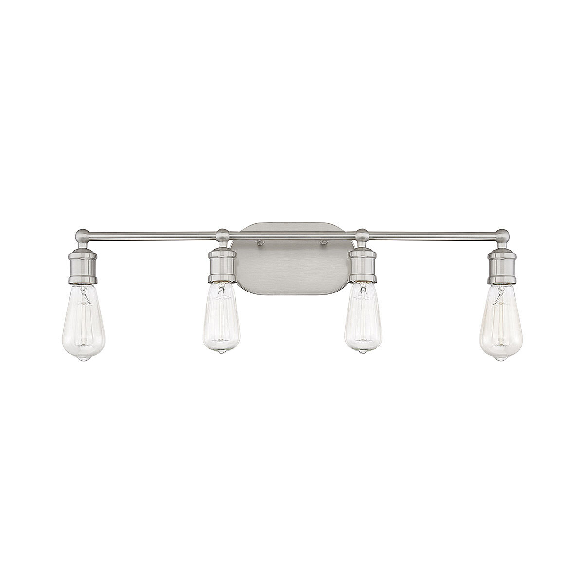 Industrial 4 Light 27 inch Brushed Nickel Bathroom Vanity Light Wall Light