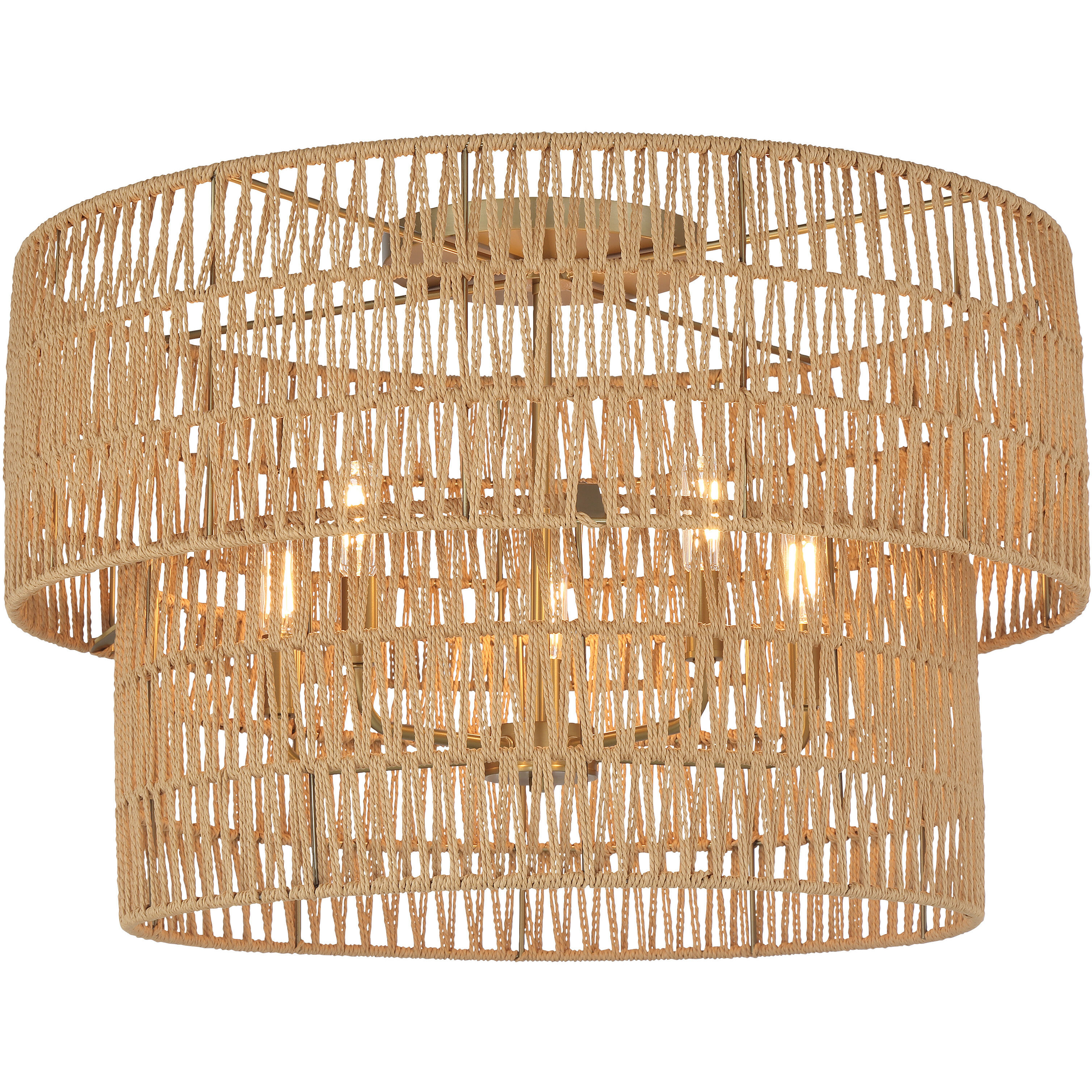 Bungalow Heaven 5 Light 26 inch Soft Brass Flush Mount Ceiling Light