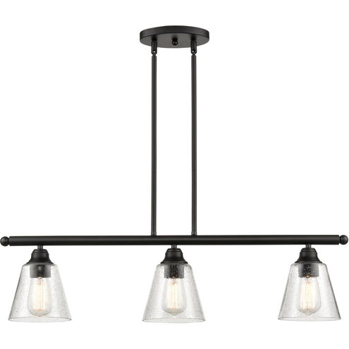 Franklin Restoration 3 Light 34 inch Matte Black Island Light Ceiling Light in Incandescent