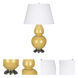 Double Gourd 31 inch 150 watt Sunset Yellow Glazed Ceramic with Antique Silver Table Lamp Portable Light in Pearl Dupioni