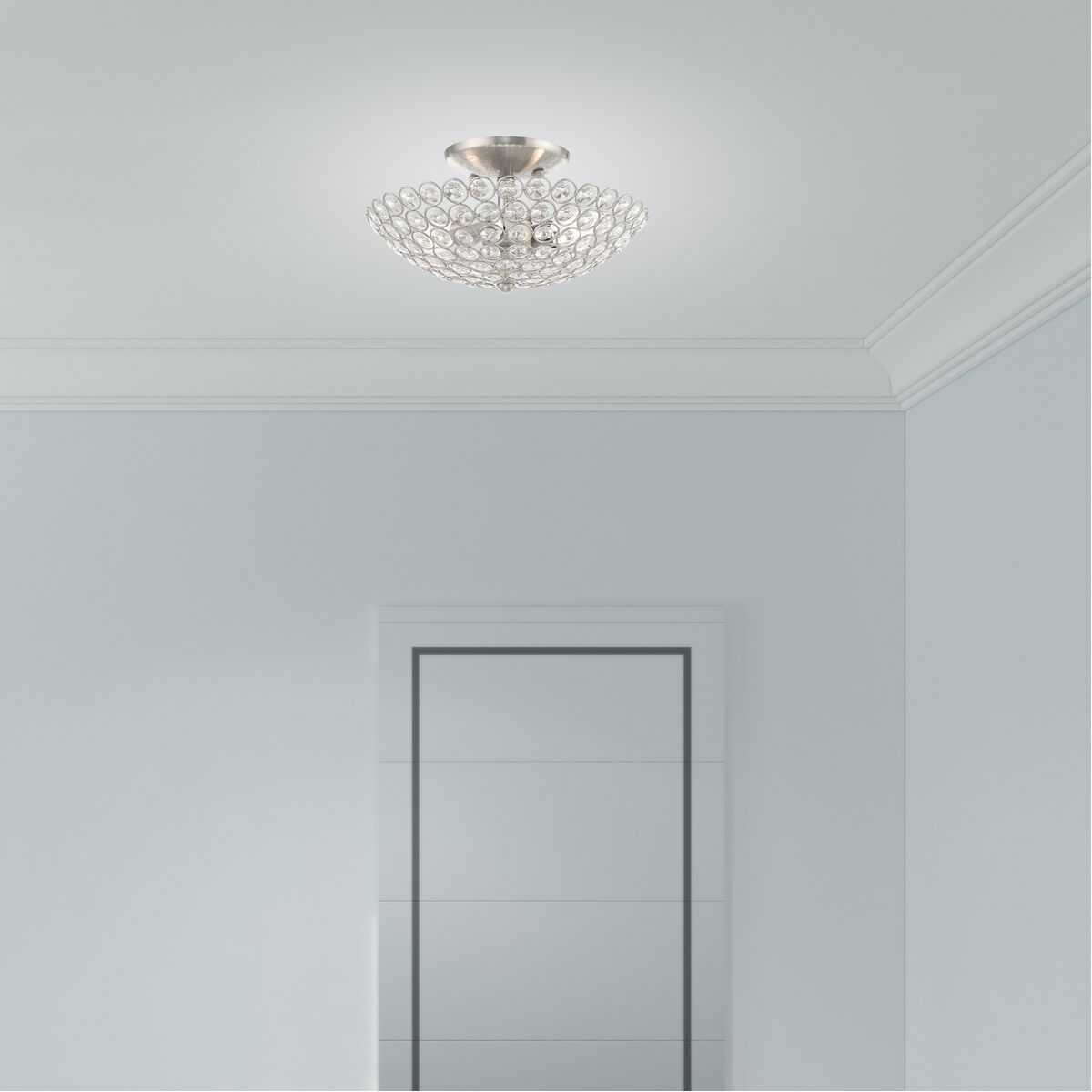 Cassandra 2 Light 11 inch Brushed Nickel Pendant Ceiling Light