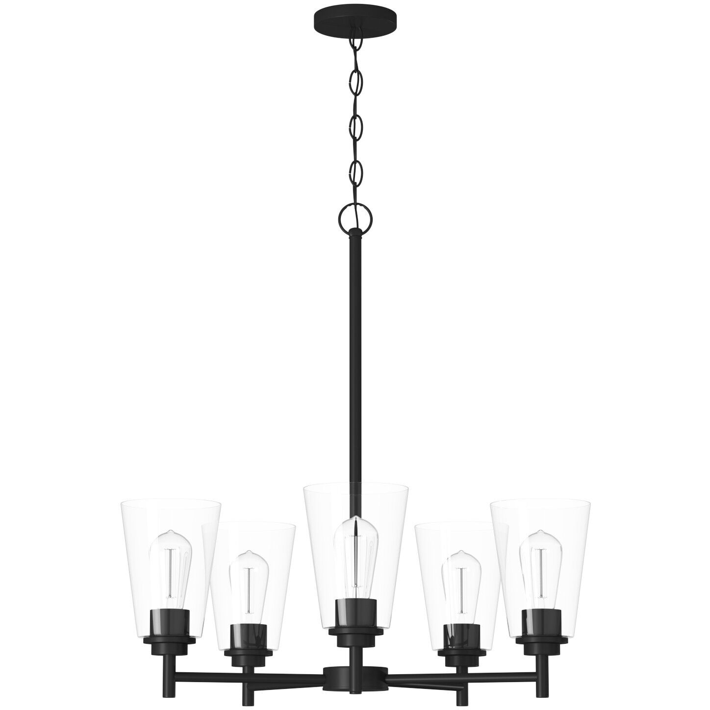 Westin 5 Light 24 inch Matte Black Chandelier Ceiling Light