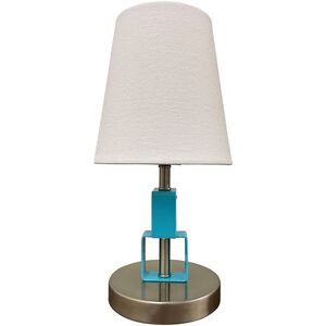 Bryson 12.75 inch 60.00 watt Satin Nickel and Azure Table Lamp Portable Light