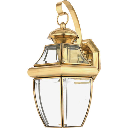 Newbury 1 Light 14 inch Polished Brass Outdoor Wall Lantern