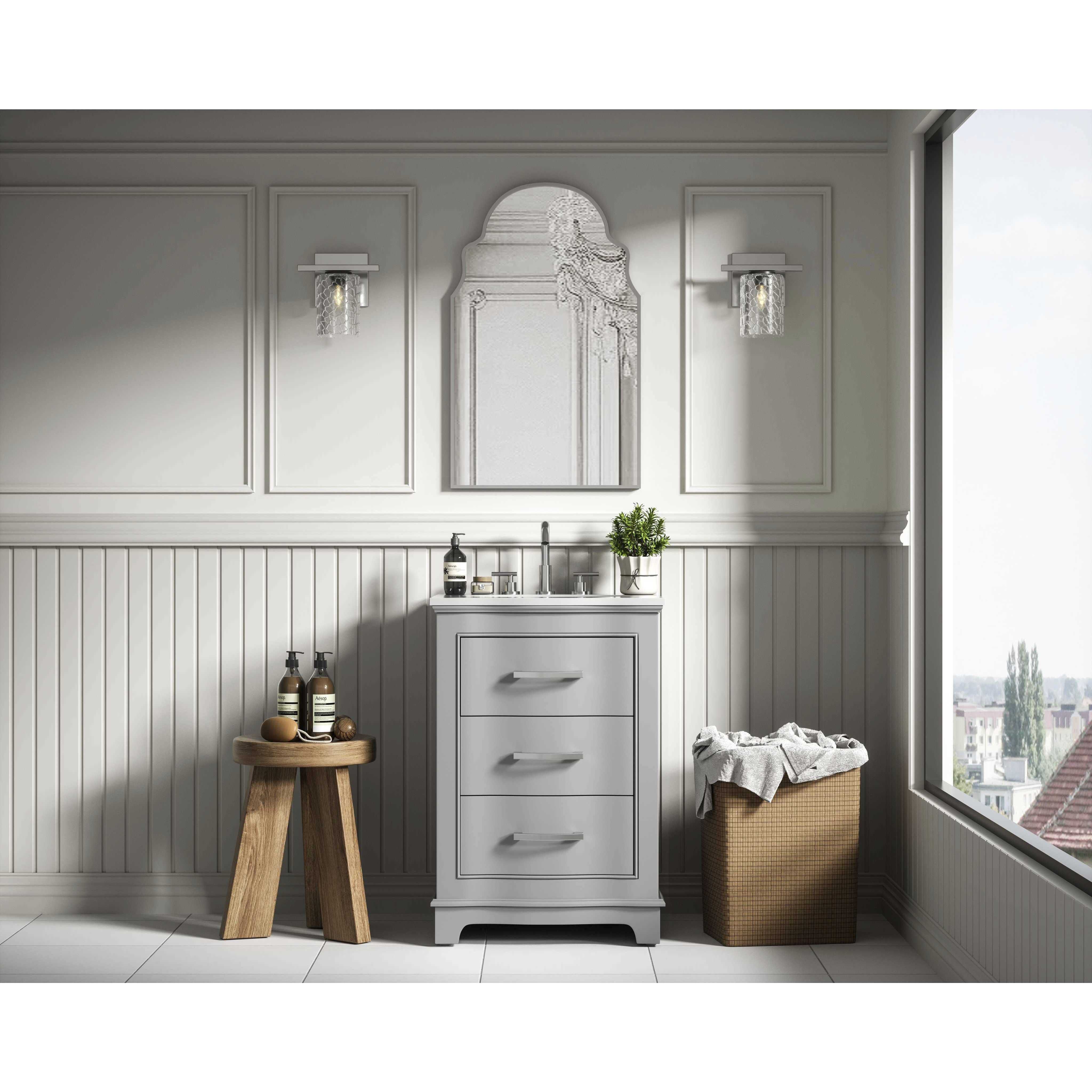 Knox 24 X 34 inch Grey Bathroom Vanity Cabinet
