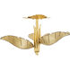 Banana Leaf 3 Light 24 inch Gold Semi-Flush Ceiling Light