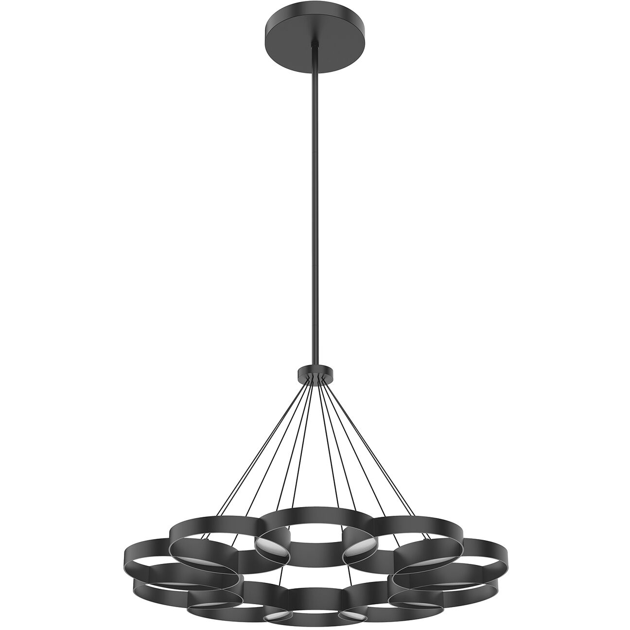 Maestro 32.25 inch Black and Gold Chandelier Ceiling Light