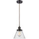 Ballston Large Cone LED 8 inch Oil Rubbed Bronze Mini Pendant Ceiling Light in Seedy Glass, Ballston