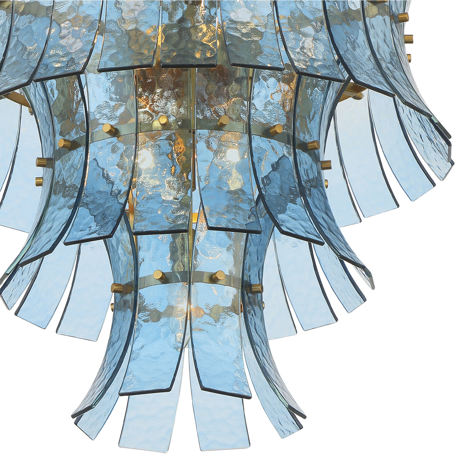 Abigail 13 Light 22.25 inch Aged Brass Chandelier Ceiling Light in Blue