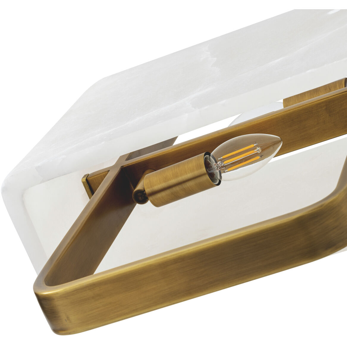 Melbourne 2 Light 5.91 inch Antique Brass and Alabaster Pendant Ceiling Light
