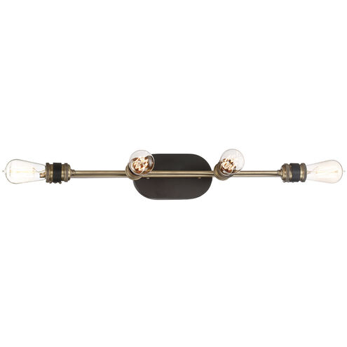 Miles 4 Light 34 inch Vintage Bronze Bath Bar Wall Light