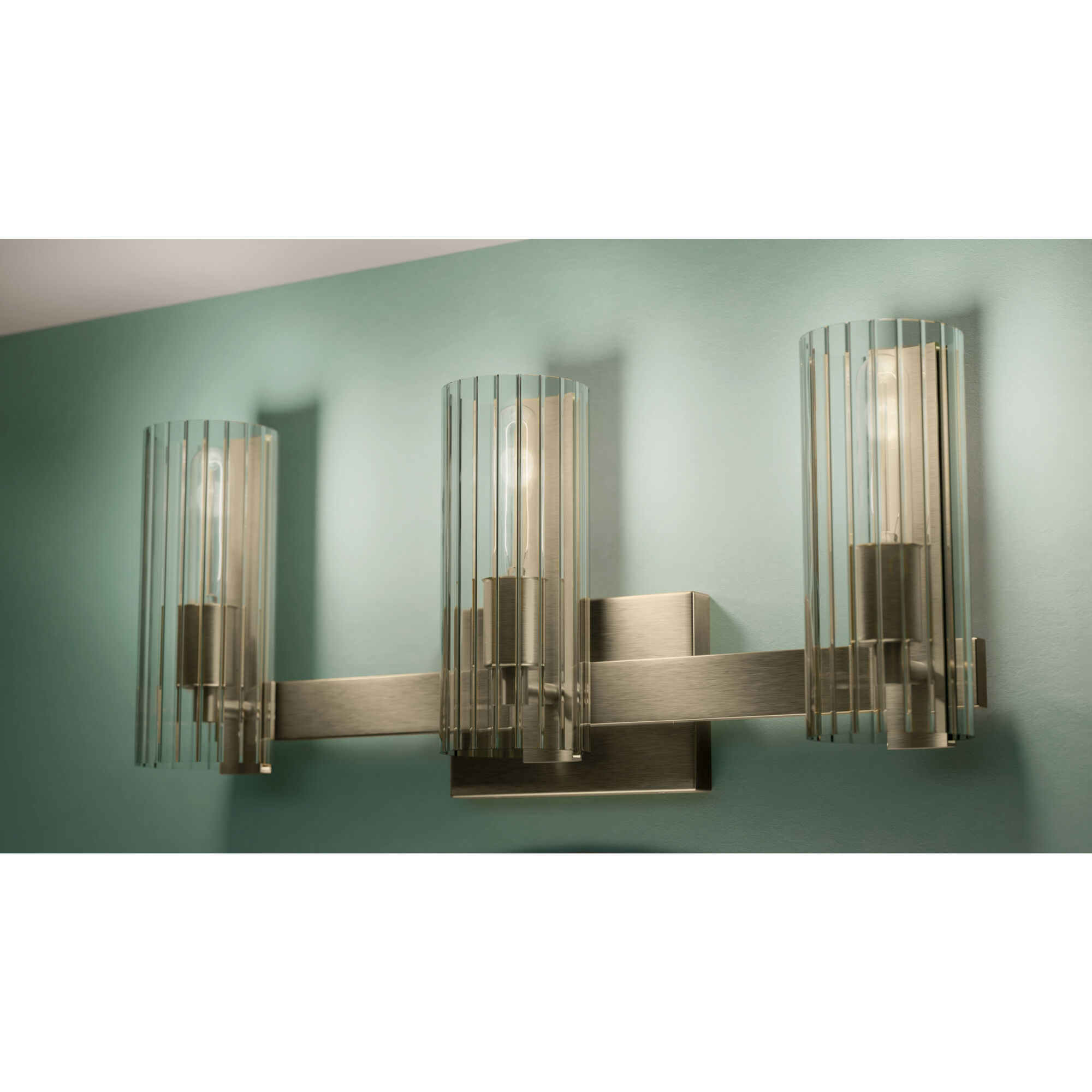 Jemsa 3 Light 22.75 inch Champagne Bronze Bath Bracket Wall Light, 3 Arm